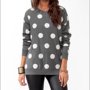 gray polka dot sweater
